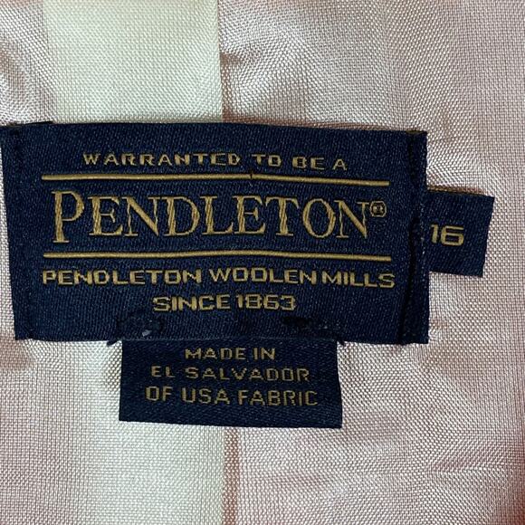 Pendleton Womens Blazer Size 16 100% Virgin Wool Bright Coral Windowpane Plaid - Picture 4 of 11